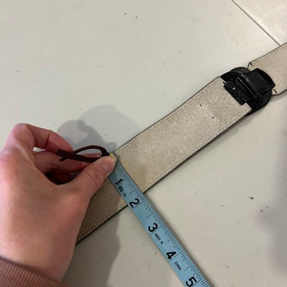 Vintage 80s Christian Dior Black Genuine Leather Wrap Belt Size M/L - Picture 10 of 13